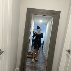 Small size knitted dress green army